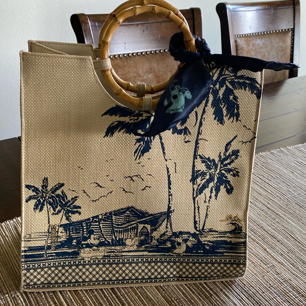 Disney Mickey Minnie Mouse Billabong Zara Bamboo Straw Tropical Hawaiian Beach